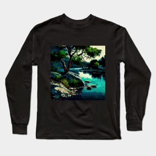 Deep River Scenery Long Sleeve T-Shirt